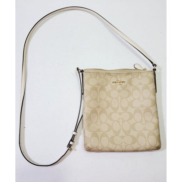 Coach Handbags - Coach Shoulder Bag Ladies Signature PVC Beige White F58309 Coach Crossbody